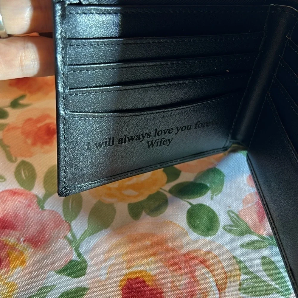 💥2/$10 Mens faux leather “I will always love you” embossed gift wallet